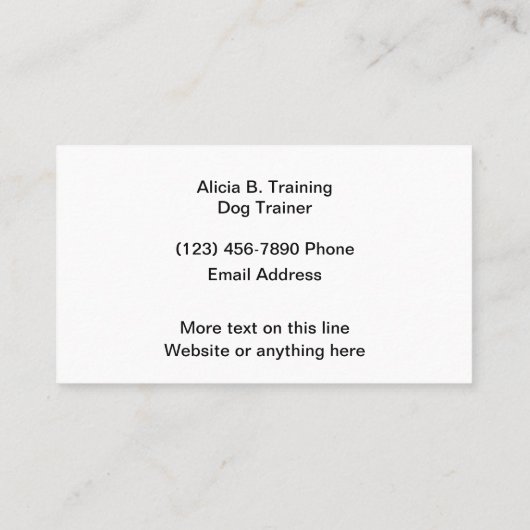 Nobles Hundetraining nobel oder Trainer Visitenkarte (Rückseite)