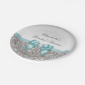 Nobles Imitat-aquamarines Pappteller (Schrägansicht)