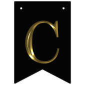 Nobles Imitat-Goldmetallglückwunsch-Schwarzes Wimpelkette (Erste Fahne)