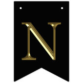 Nobles Imitat-Goldmetallglückwunsch-Schwarzes Wimpelkette (Dritte Fahne)