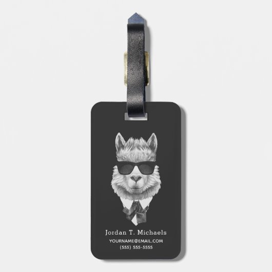 Nobles Lama | addieren Ihren Namen Gepäckanhänger (Rückseite vertikal)