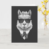 Nobles Lama Karte (Gelbe Blume)