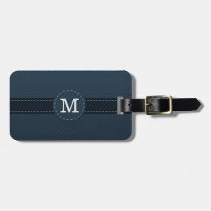 Nobles Marine-Blau-kundenspezifisches Monogramm - Gepäckanhänger