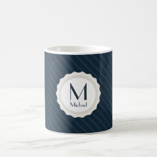 Nobles Marine-Blau-kundenspezifisches Monogramm - Kaffeetasse