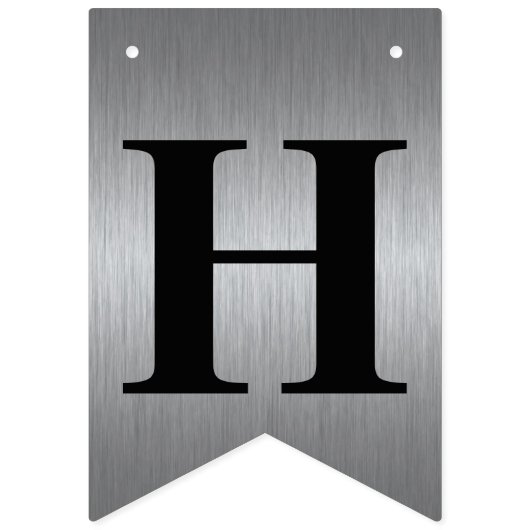 Nobles modernes Silber und schwarze Wimpelkette (Zweite Fahne)