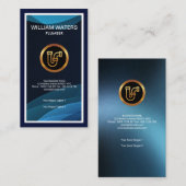 Nobles modisches weißes Grenzblau bewegt Klempner Visitenkarte (Vorne/Hinten)