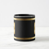 Nobles Monogramm-Gold und schwarze Farbe Tasse (Zentrum)