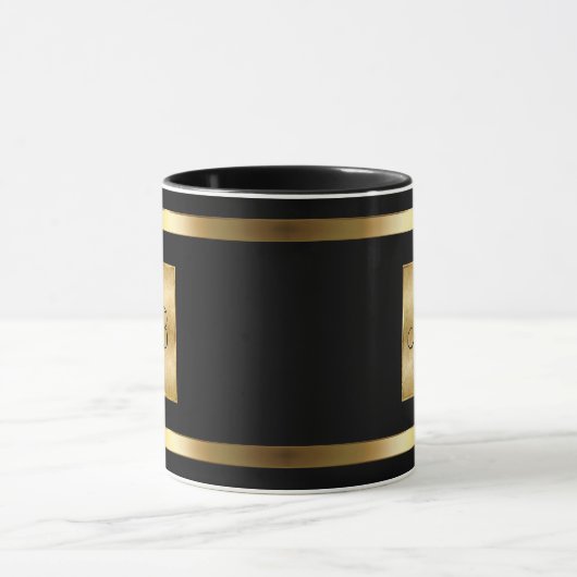 Nobles Monogramm-Gold und schwarze Farbe Tasse (Zentrum)