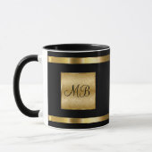 Nobles Monogramm-Gold und schwarze Farbe Tasse (Links)