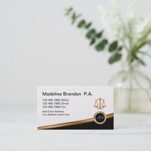 Nobles Rechtsanwalts-Rechtsanwaltsbüro Visitenkarte (Stehend Vorderseite)