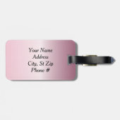 Nobles Rosa und Brown Striped Entwurf Gepäckanhänger (Rückseite horizontal)