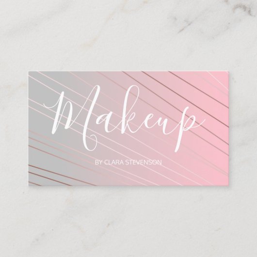 Nobles Rosengold-, rosa u. Grauessteigungsmuster Visitenkarte (Vorderseite)