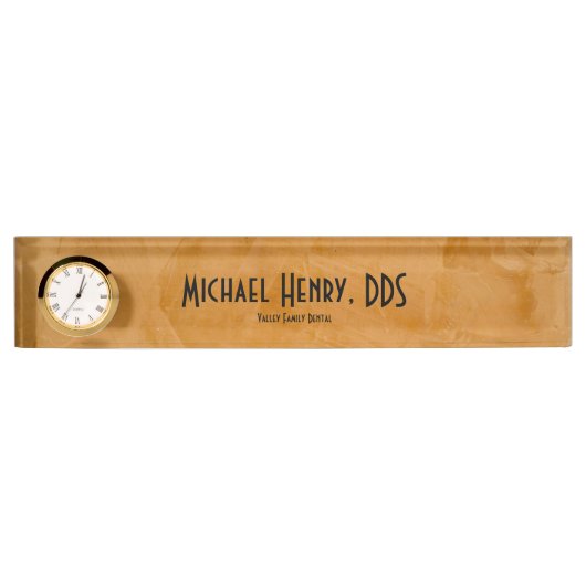 Nobles rustikales orange namensplakette (Vorderseite)