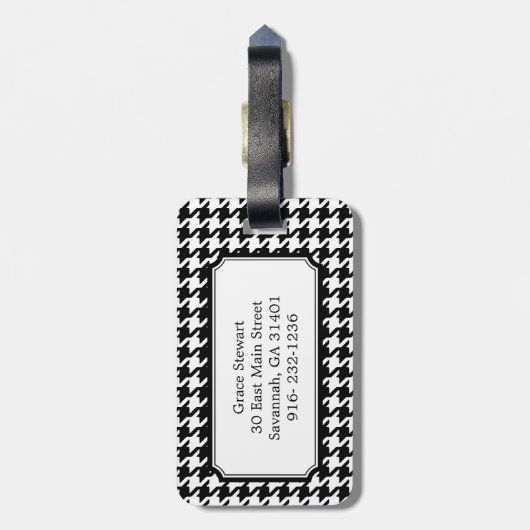 Nobles Schwarz-weißes Gepäckanhänger (Rückseite vertikal)