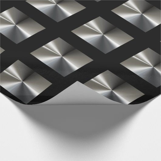 Nobles Silber und Schwarzes Geschenkpapier (Ecke)
