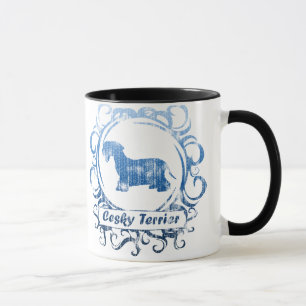 Nobles verwittertes Cesky Terrier Tasse
