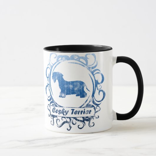 Nobles verwittertes Cesky Terrier Tasse (Rechts)