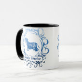 Nobles verwittertes Cesky Terrier Tasse (Vorderseite Links)