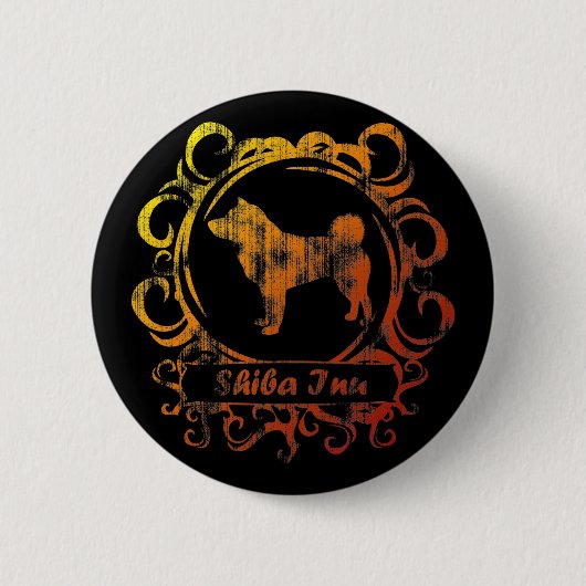 Nobles verwittertes Shiba Inu Button (Vorderseite)