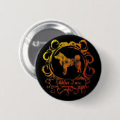 Nobles verwittertes Shiba Inu Button (Vorne & Hinten)