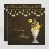 Nobles Weihnachtsplätzchen-Tauschen Einladung (Vorne/Hinten)
