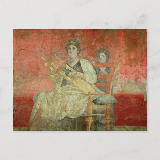 Noblewoman spielt Cithera Postkarte (Vorderseite)