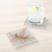 Nobly Copper And Gold Abstract Modern Fractal Art Glasuntersetzer (Schrägansicht)