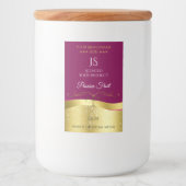 Nobly Wavy Gold Decke Rot mit Monogram Label Lebensmitteletikett (Vorderseite)