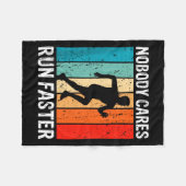 Nobody Cares Run Faster Funny Sarcastic Runner Quo Fleecedecke (Vorderseite (Horizontal))