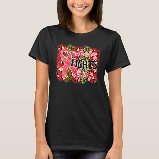 Nobody fight alone World Aids Day Awareness red ri T-Shirt (Vorderseite)