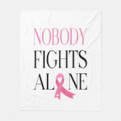 Nobody Fights Alone Pink Ribbon Fleecedecke (Vorderseite)
