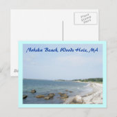 Nobska Beach Woods Hole MA Postcard Postkarte (Vorne/Hinten)