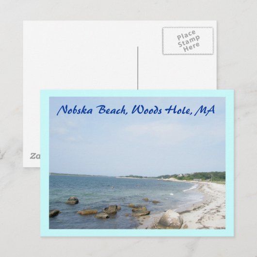 Nobska Beach Woods Hole MA Postcard Postkarte (Vorne/Hinten)