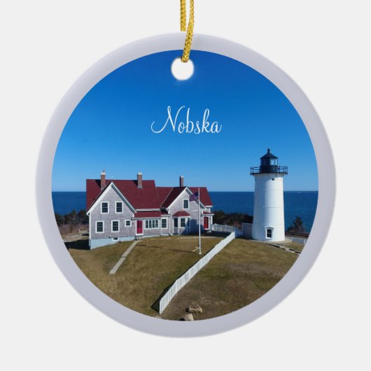 Nobska Lighthouse Cape Cod Keramik Ornament (Vorne)