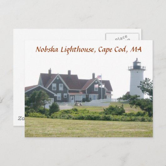 Nobska Lighthouse, Cape Cod, MA Postcard #1 Postkarte (Vorne/Hinten)