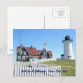 Nobska Lighthouse Cape Cod MA Postcard #2 Postkarte (Vorne/Hinten)