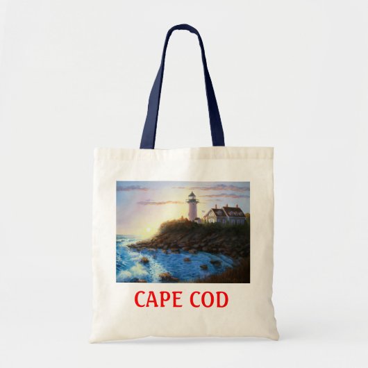 Nobska Lighthouse Cape Cod Massachusetts Tote Bag Tragetasche (Vorne)