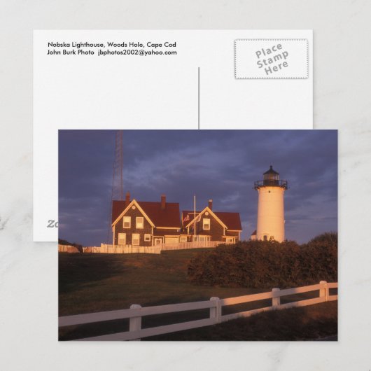 Nobska Lighthouse, Hole des Waldes, Kap Cod Postkarte (Vorne/Hinten)