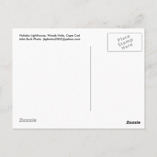Nobska Lighthouse, Hole des Waldes, Kap Cod Postkarte (Rückseite)