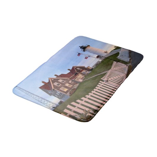 Nobska Point Lighthouse, Cape Cod Massachusetts Badematte (Schrägansicht)