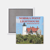 Nobska Point Lighthouse, Massachusetts Magnet (Vorderseite/Rückseite)