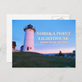 Nobska Point Lighthouse, Massachusetts Postcard Postkarte (Vorne/Hinten)