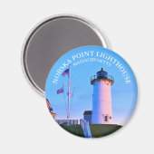 Nobska Point Lighthouse Massachusetts Round Magnet (Vorderseite/Rückseite)