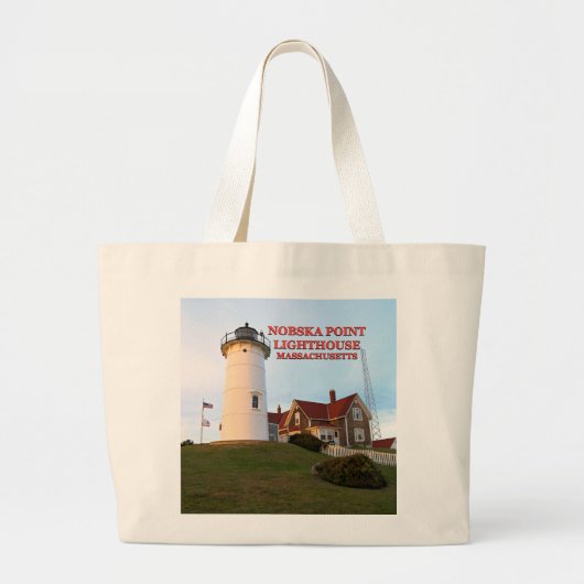 Nobska Point Lighthouse, Massachusetts Tote Bag Jumbo Stoffbeutel (Vorne)