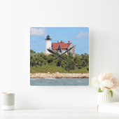 Nobska Point Lighthouse, Massachusetts Wall Clock Quadratische Wanduhr (Zuhause)