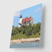 Nobska Point Lighthouse, Massachusetts Wall Clock Quadratische Wanduhr (Winkel)