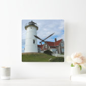 Nobska Point Lighthouse, Massachusetts Wall Clock Quadratische Wanduhr (Zuhause)