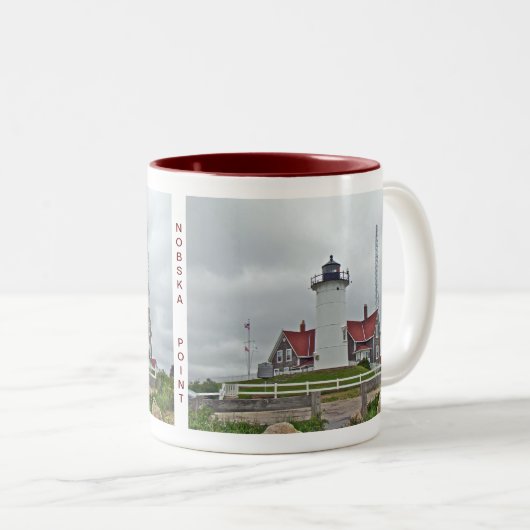 Nobska Punkt-Leuchtturm-Reihe Zweifarbige Tasse (VorderseiteRechts)