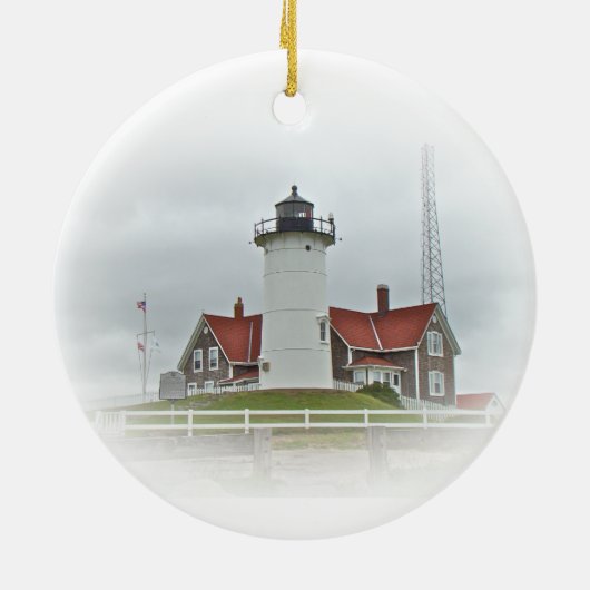 Nobska Punkt-Leuchtturm-Verzierung Keramik Ornament (Hinten)