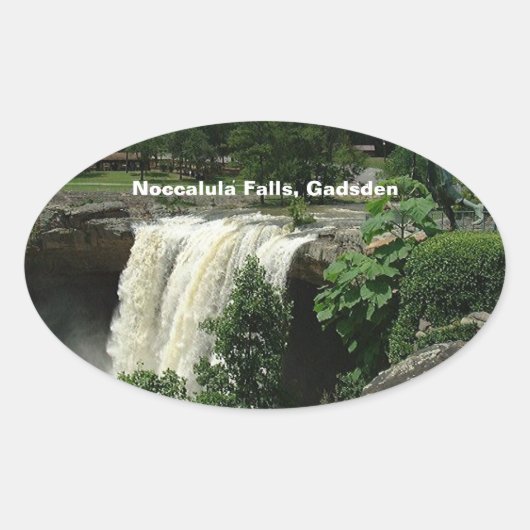 Noccalula Falls, Gadsden, Alabama Ovaler Aufkleber (Vorderseite)